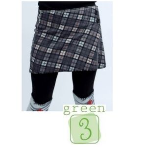 Green 3 Apparel Polar Fleece Plaid Mini Skirt Women's Size Small